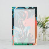Funky Flamingo Briefpapier (Staand voorkant)