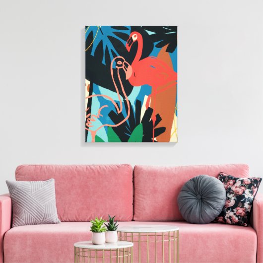 Funky Flamingo Canvas Afdruk (Insitu (Woonkamer))