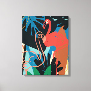 Funky Flamingo Canvas Afdruk