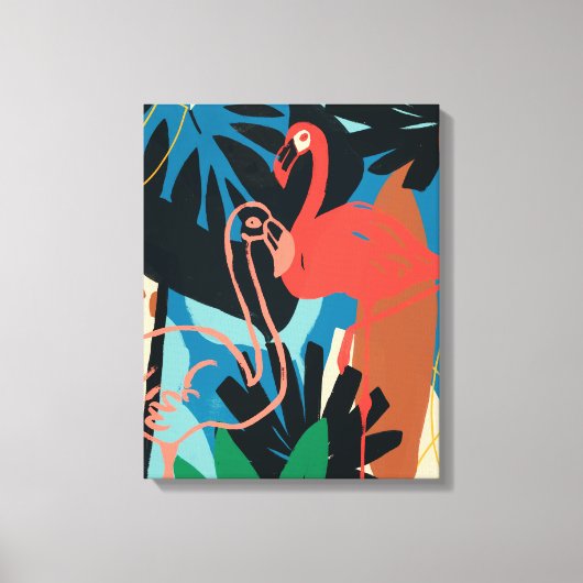 Funky Flamingo Canvas Afdruk (Voorkant)