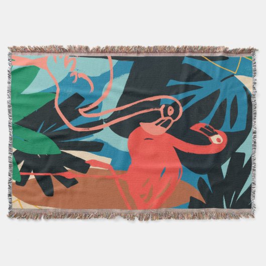 Funky Flamingo Deken (Voorkant)