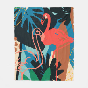 Funky Flamingo Fleece Deken