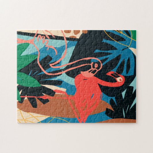 Funky Flamingo Legpuzzel (Horizontaal)
