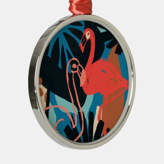 Funky Flamingo Metalen Ornament (Rechts)