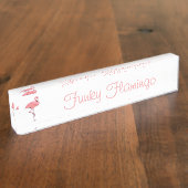 Funky Flamingo Naambordje (Zijkant)