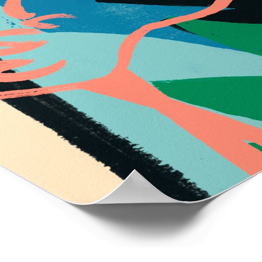 Funky Flamingo Poster (Hoek)