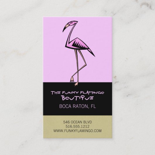 Funky Flamingo Visitekaartjes (Voorkant)
