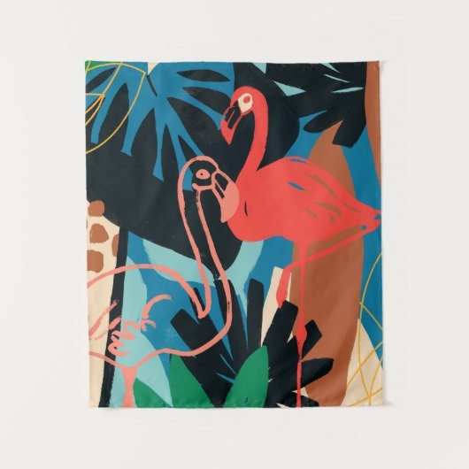 Funky Flamingo Wandkleed (Voorkant)