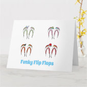 Funky Flip Flop Wenskaart Kaart (Gele Bloem)