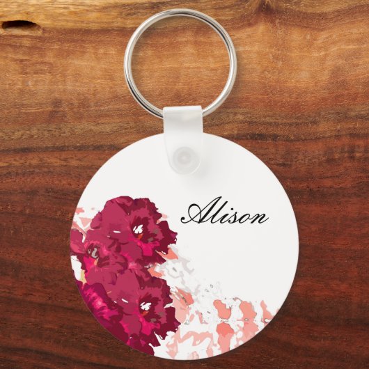 Funky Flora - Button Sleutelhanger (Voorkant)