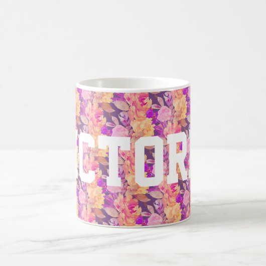 Funky Floral Custom Name Koffiemok (Center)