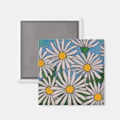Funky Floral Daisy Magnet (Voorkant / Achterkant)
