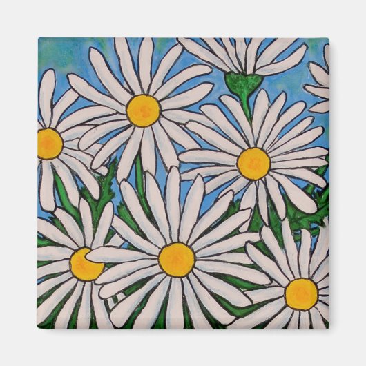 Funky Floral Daisy Magnet (Voorkant)