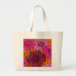 Funky Floral Gerbera Daisy Canvas tas