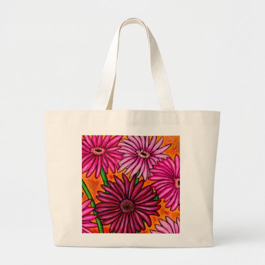 Funky Floral Gerbera Daisy Canvas tas (Voorkant)