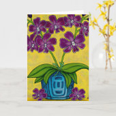 Funky Floral Greeting Kaart (Gele Bloem)