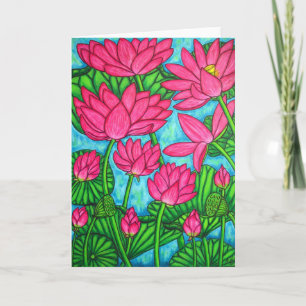 Funky Floral - Lotus Wenskaart Kaart