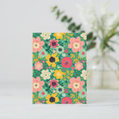 Funky Floral Pattern Briefkaart (Staand voorkant)