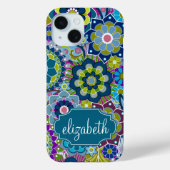 Funky Floral Pattern met aangepaste naam Case-Mate iPhone Case (Achterkant)