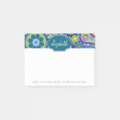 Funky Floral Pattern met aangepaste naam Post-it® Notes (Voorkant)