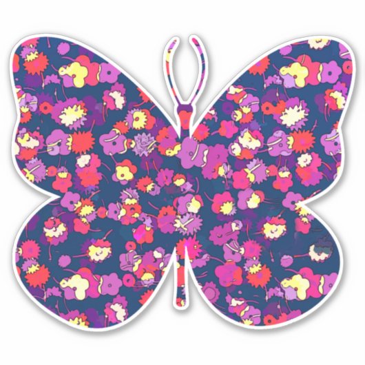 Funky  Floral Pattern Sticker (Voorkant)