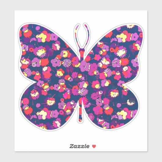 Funky  Floral Pattern Sticker (Vel)