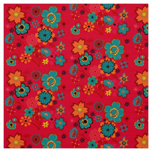 Funky Floral Pattern Stof (Swatch)