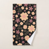 Funky Floral Retro Pattern Bath Towel Set Bad Handdoek (Handdoek)