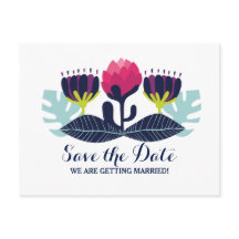 Funky Floral Save the Date Briefkaart