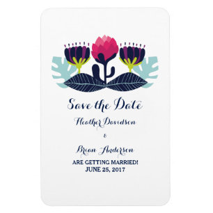 Funky Floral Save the Date Flexi Magnet Magneet