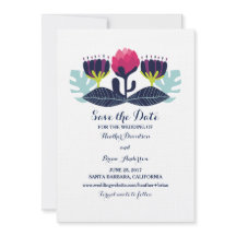 Funky Floral Save the Date Invite