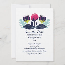 Funky Floral Save the Date Invite
