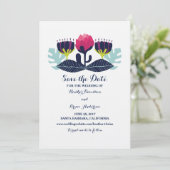 Funky Floral Save the Date Invite (Staand voorkant)