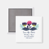 Funky Floral Save the Date Magnet (Voorkant / Achterkant)
