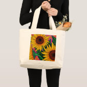 Funky Floral sunflower Canvas tas (Voorkant (product))