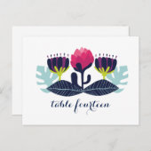 Funky Floral Table Number Briefkaart (Voorkant / Achterkant)