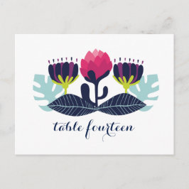 Funky Floral Table Number Briefkaart