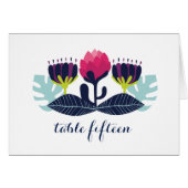 Funky Floral Table Number Kaart (Voorkant Horizontaal)