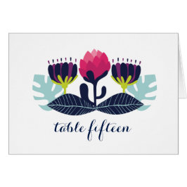Funky Floral Table Number Kaart