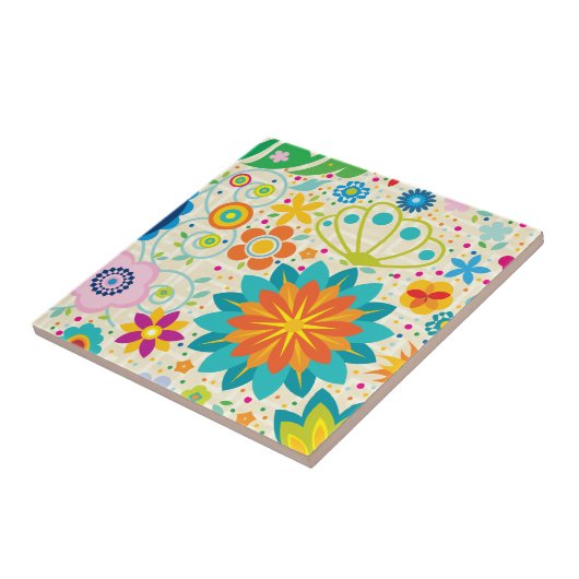 Funky Floral Tegeltje (Zijkant)