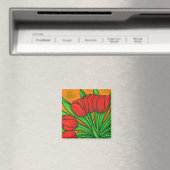 Funky Floral Tulip Magnet (Insitu (Vaatwasser))