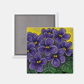 Funky Floral Violet Magnet (Voorkant / Achterkant)