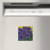 Funky Floral Violet Magnet (Insitu (Vaatwasser))