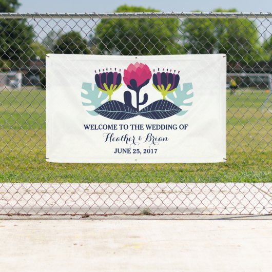 Funky Floral Wedding Banner (Insitu)