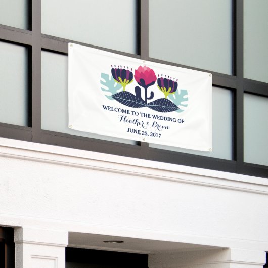Funky Floral Wedding Banner (Buitenkant Gebouw)