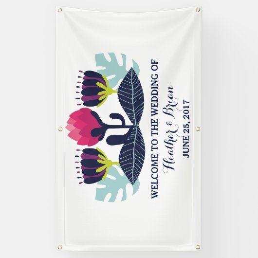 Funky Floral Wedding Banner (Verticaal)