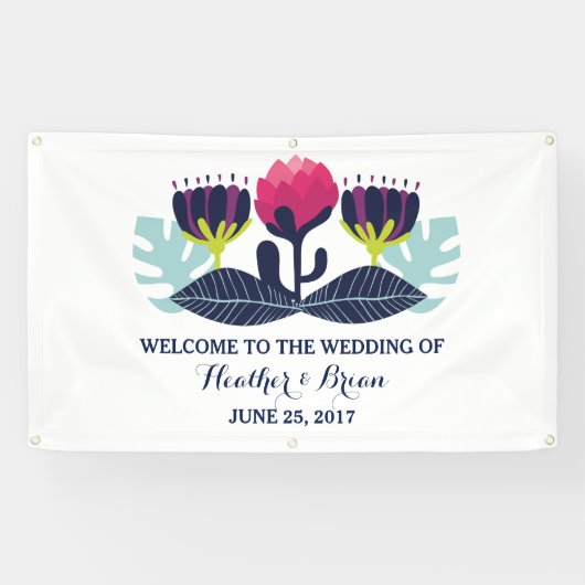 Funky Floral Wedding Banner (Horizontaal)