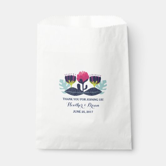 Funky Floral Wedding Favor Bags Bedankzakje (Voorkant)