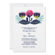 Funky Floral Wedding Invitation