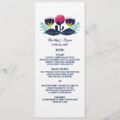 Funky Floral Wedding Menu Kaart (Voorkant)